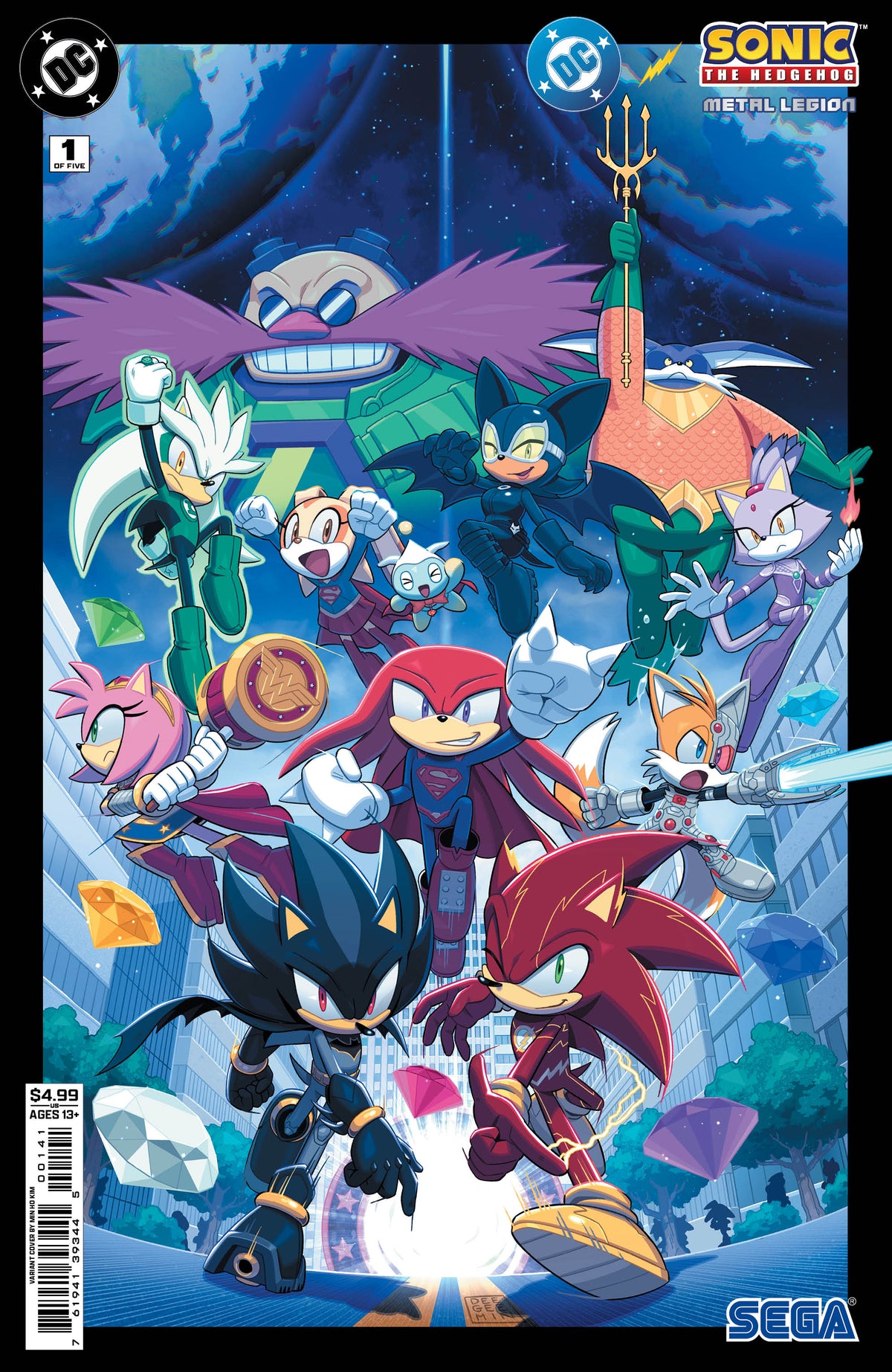 DC X Sonic The Hedgehog The Metal Legion #1 (Of 5) Cover D Min Ho Kim Card Stock Variant