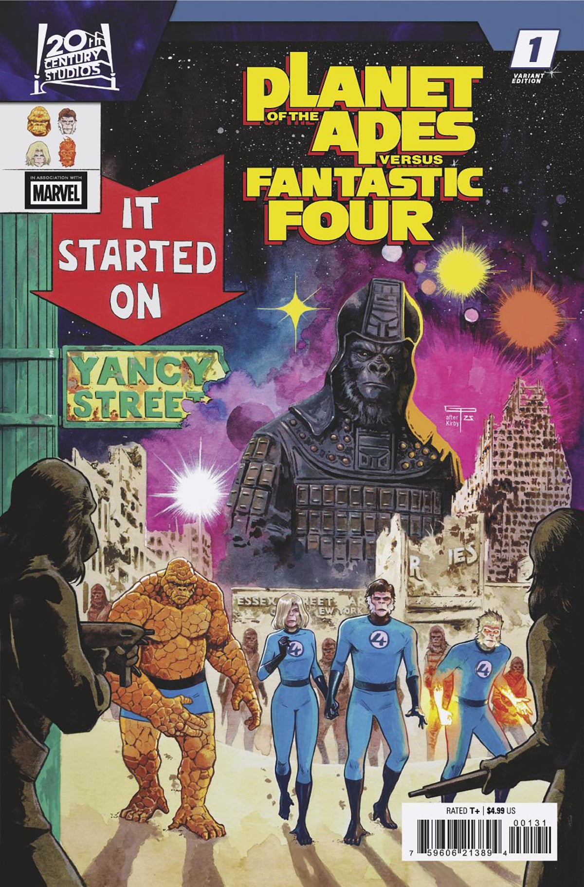 Planet Of The Apes vs. Fantastic Four #1 German Peralta Homage Variant