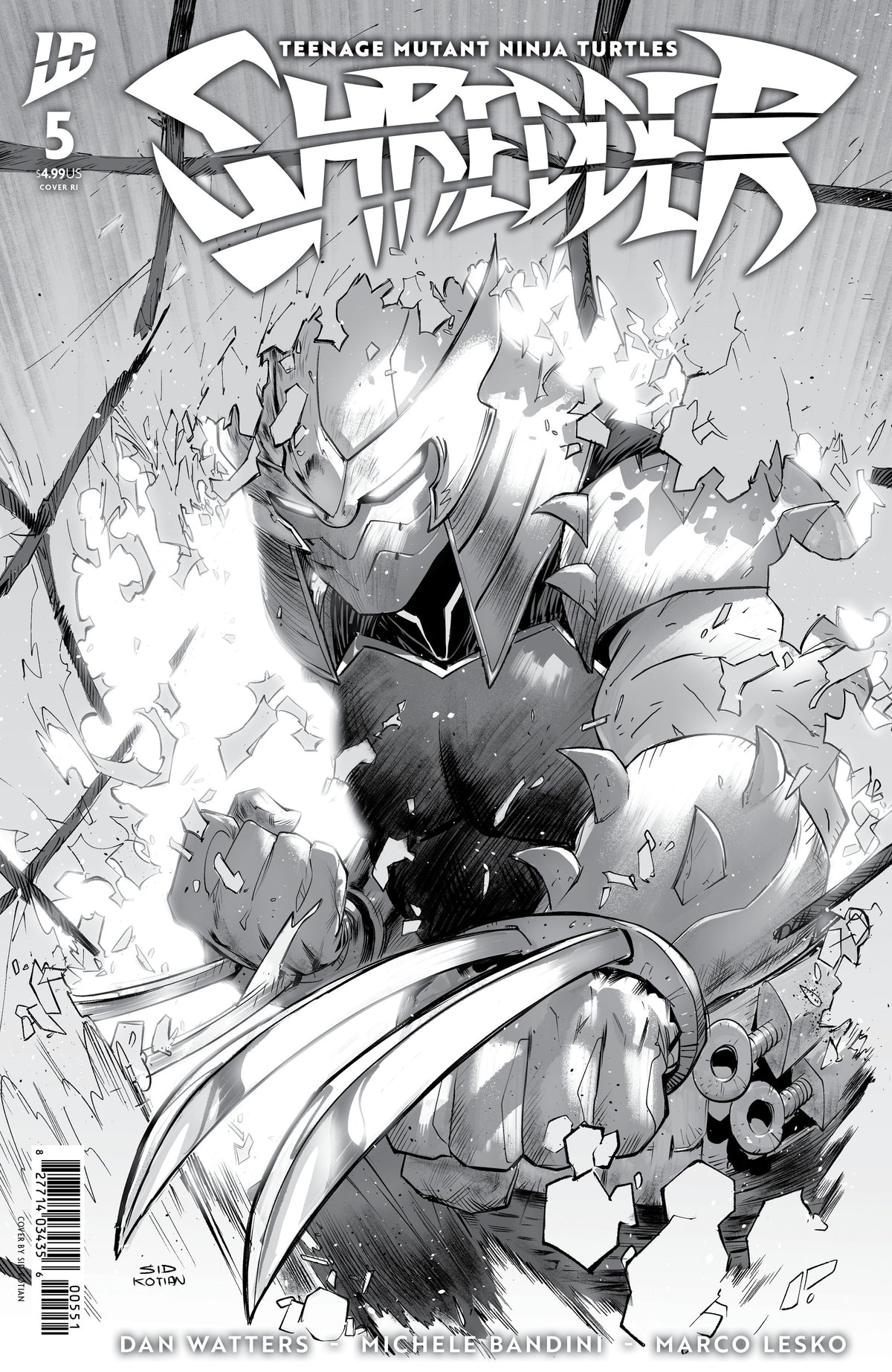 Teenage Mutant Ninja Turtles: Shredder #5 Variant Ri (25) (Kotian Black & White)