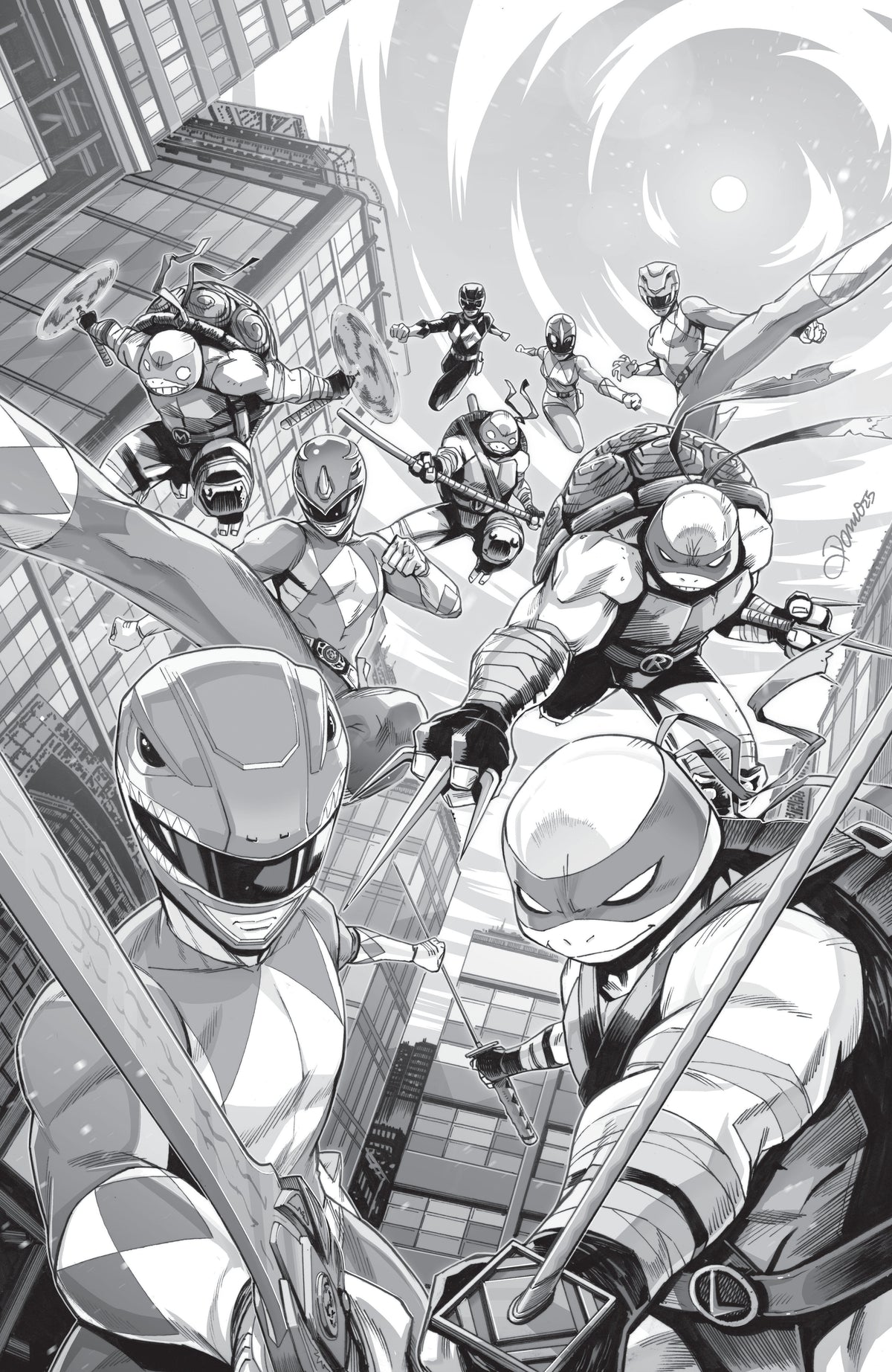 Mighty Morphin Power Rangers/ Teenage Mutant Ninja Turtles III #1 G 1 in 10 Variant Edition (Full Art, Zonno)