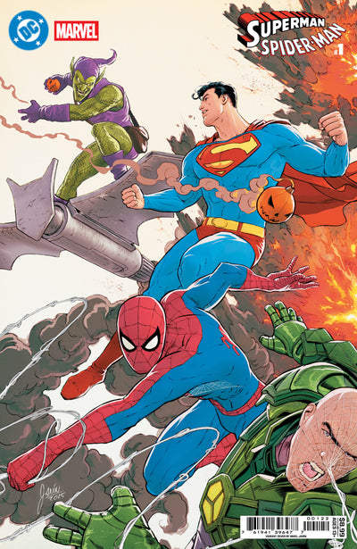 DC Marvel Superman Spider-Man #1 (One Shot) Cover J Mikel Janin Superman & Spider-Man vs Lex Luthor & Green Goblin Card Stock Variant