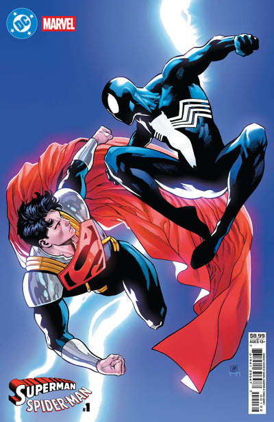 DC Marvel Superman Spider-Man #1 (One Shot) Cover R Daniel Sampere Super Boy Prime & Spider-Man Black Card Stock Variant