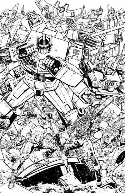 G.I. Joe #23 Cover G Tom Reilly Transformers Black & White Energon Universe 3rd Anniversary Connecting Variant