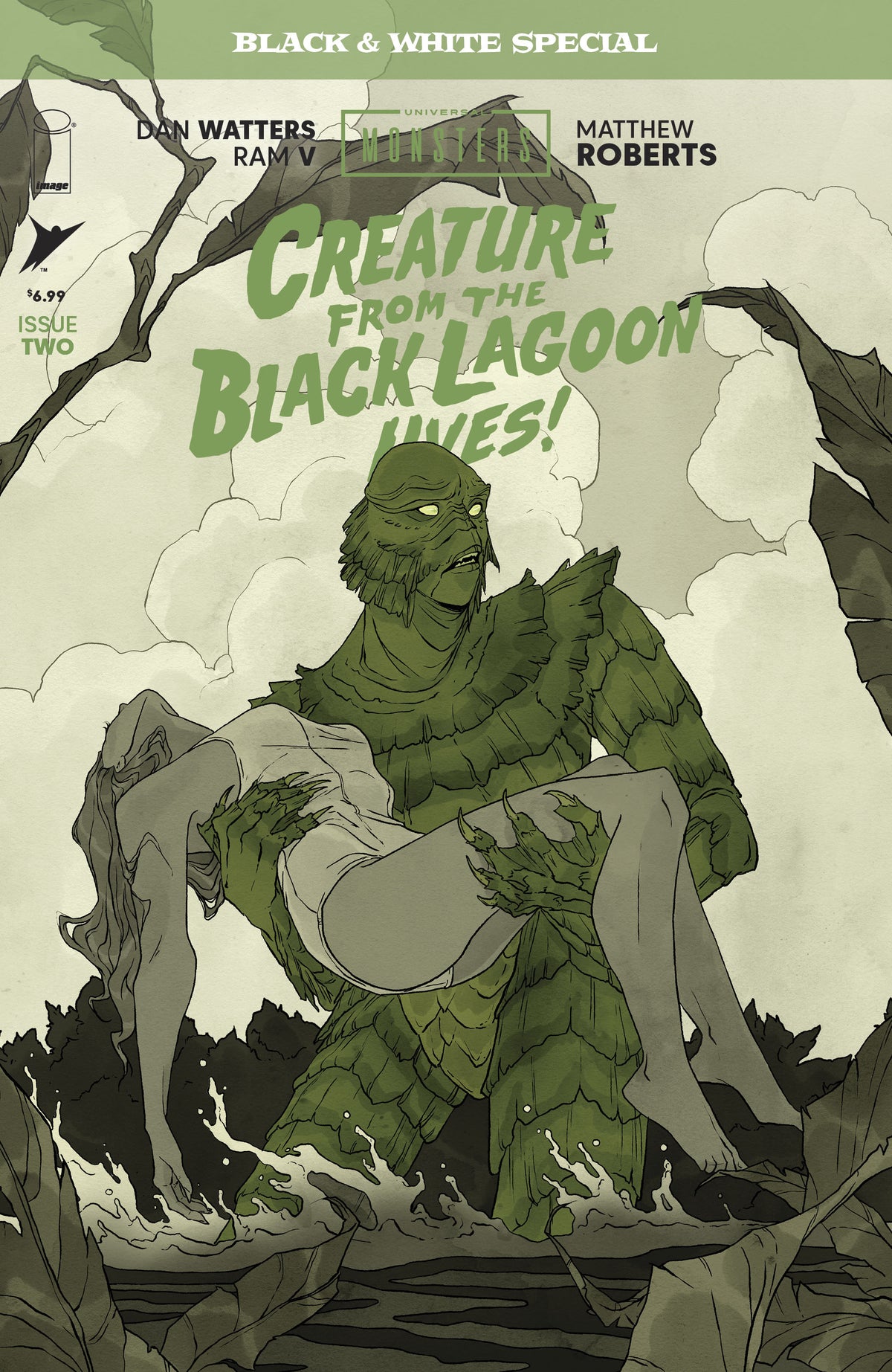 Universal Monsters Creature From The Black Lagoon Lives Black & White Special #2 (Of 2) Cover B Abigail Larson Variant