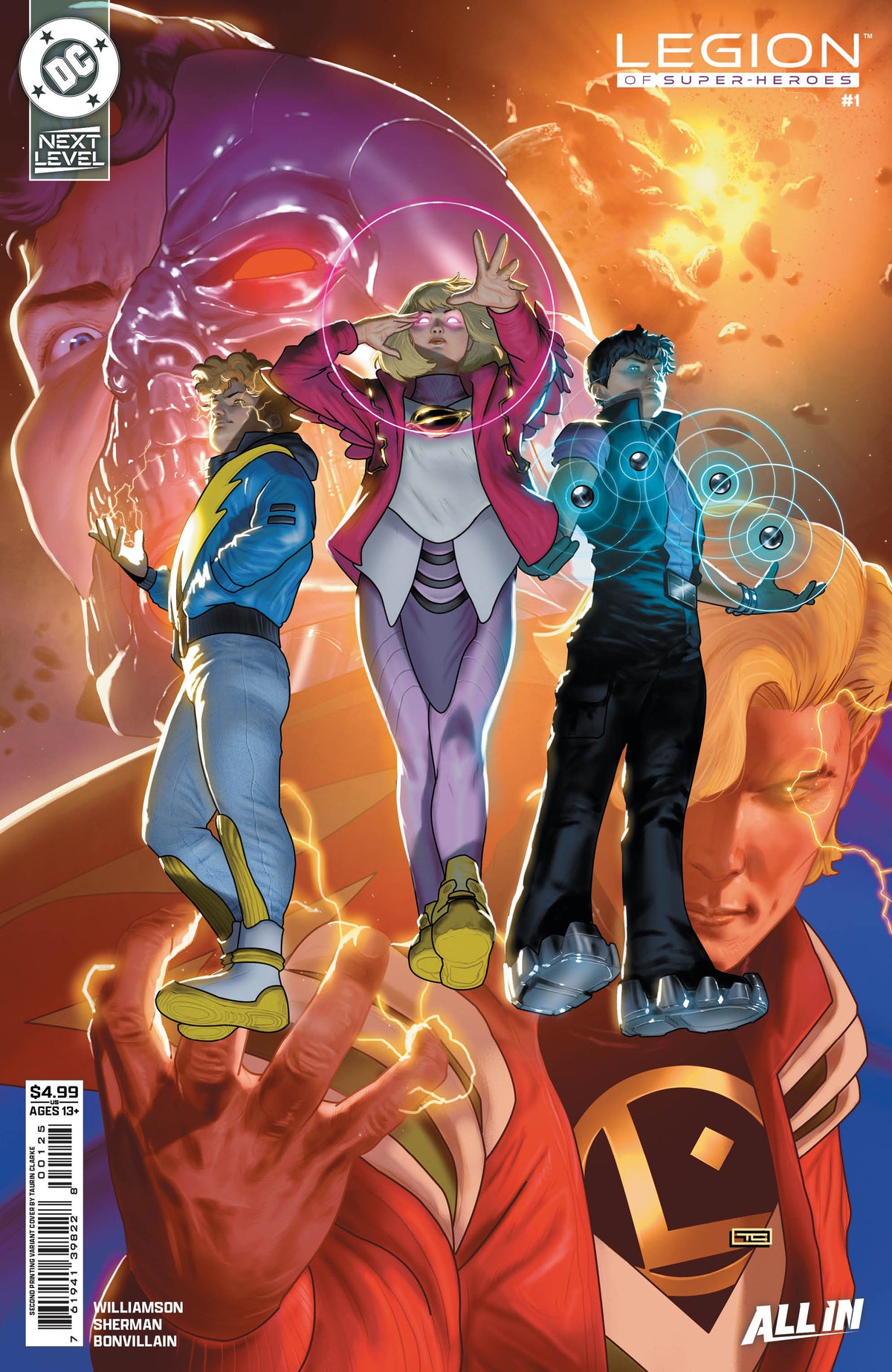 Legion Of Super-Heroes #1 Second Printing Cover B Taurin Clarke Cardstock Variant