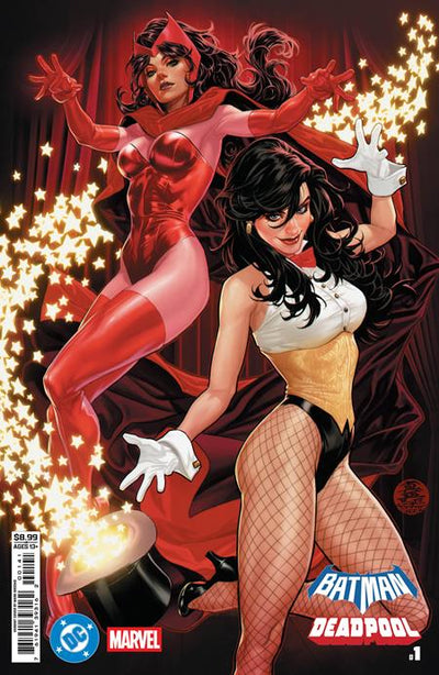 DC Marvel Batman Deadpool #1 (One Shot) Cover D Mark Brooks Zatanna Scarlet Witch Card Stock Variant Imperfect
