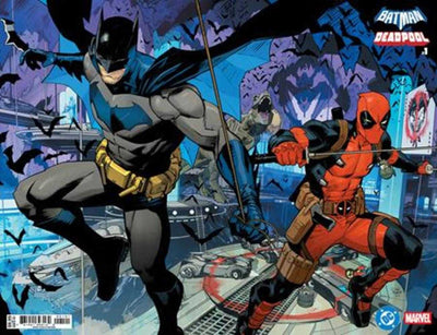 DC Marvel Batman Deadpool #1 (One Shot) Cover B Dan Mora Batman Deadpool Wraparound Card Stock Variant Imperfect