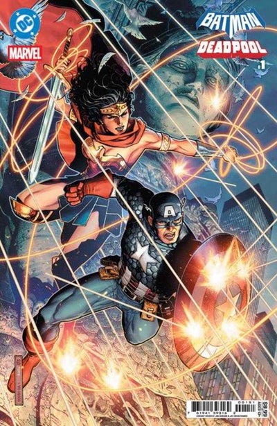 DC Marvel Batman Deadpool #1 (One Shot) Cover E Jim Cheung Wonder Woman Captain America Card Stock Variant Imperfect