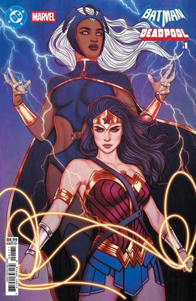 DC Marvel Batman Deadpool #1 (One Shot) Cover H Jenny Frison Wonder Woman Storm Card Stock Variant Imperfect