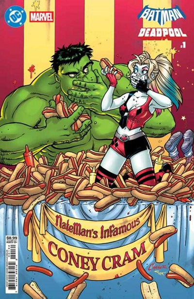 DC Marvel Batman Deadpool #1 (One Shot) Cover F Amanda Conner Harley Quinn Hulk Card Stock Variant Imperfect