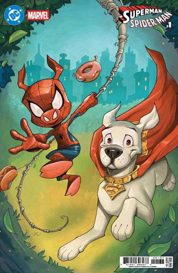 DC Marvel Superman Spider-Man #1 (One Shot) Cover W Chrissie Zullo Krypto & Spider Ham Card Stock Variant