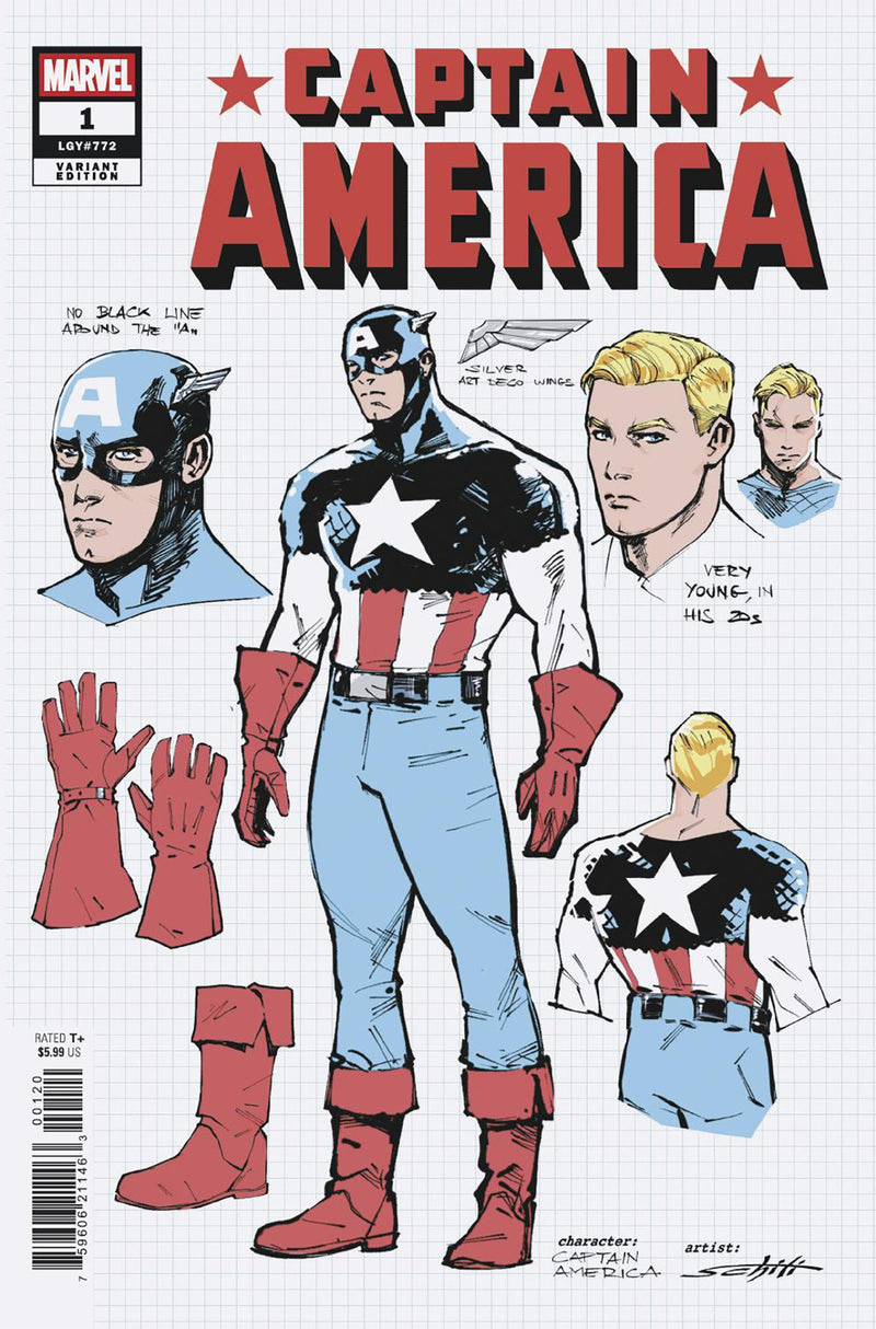 Captain America #1 Valerio Schiti Design Variant