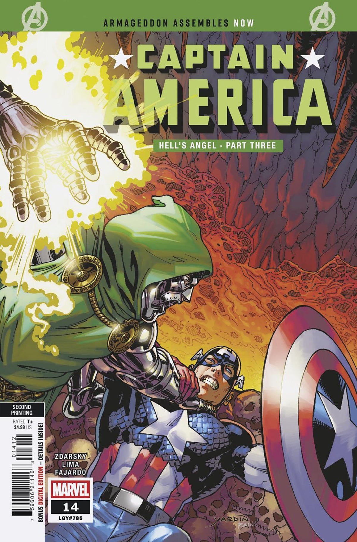 Captain America #14 David Yardin 2Nd Printing Variant [Arm]