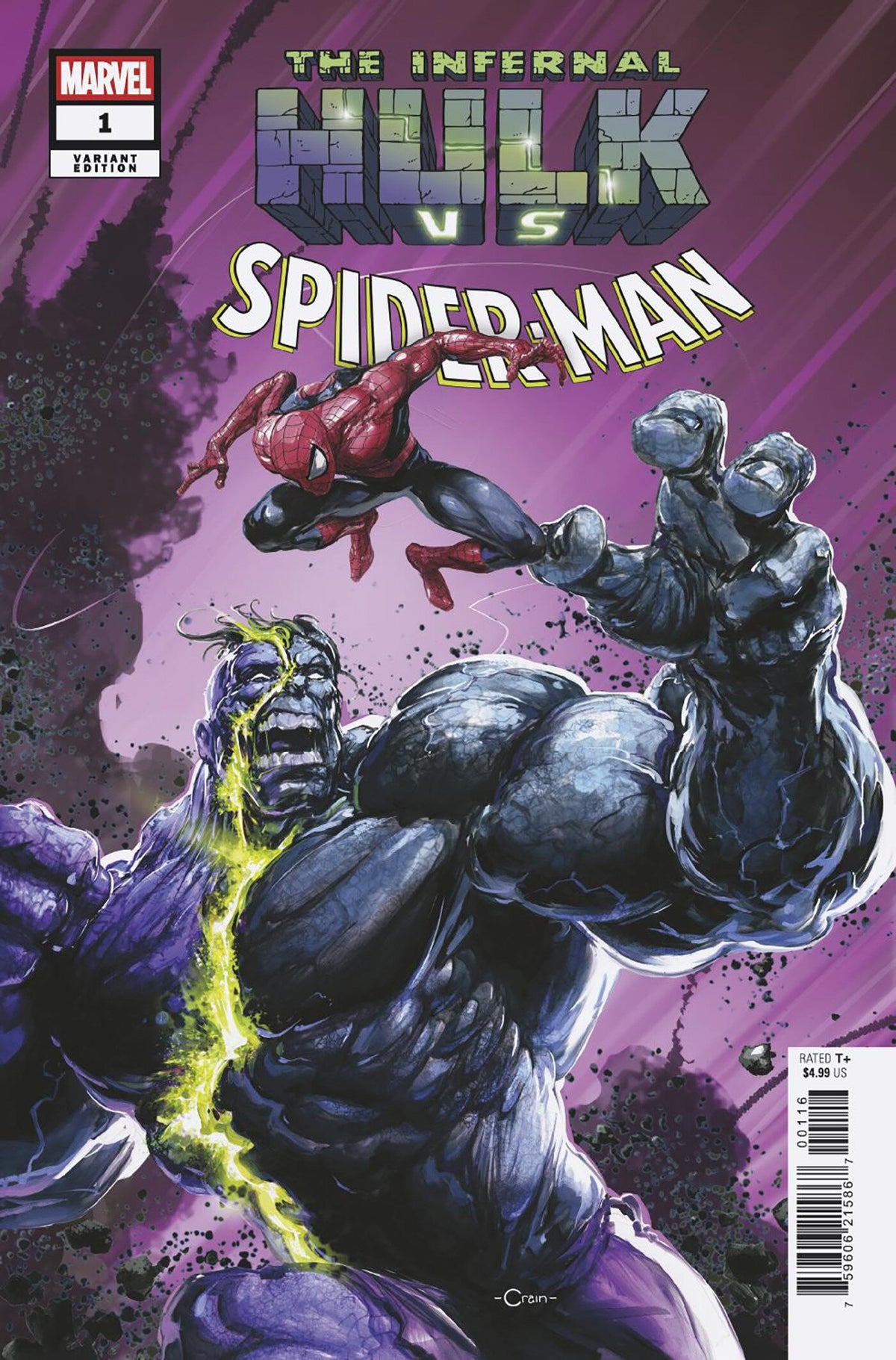 Infernal Hulk Vs. Spider-Man #1 Clayton Crain 1:25 Variant