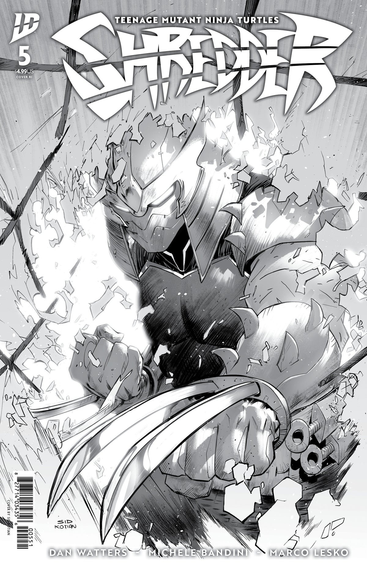 Teenage Mutant Ninja Turtles: Shredder #5 Variant Ri (25) (Kotian Black & White)