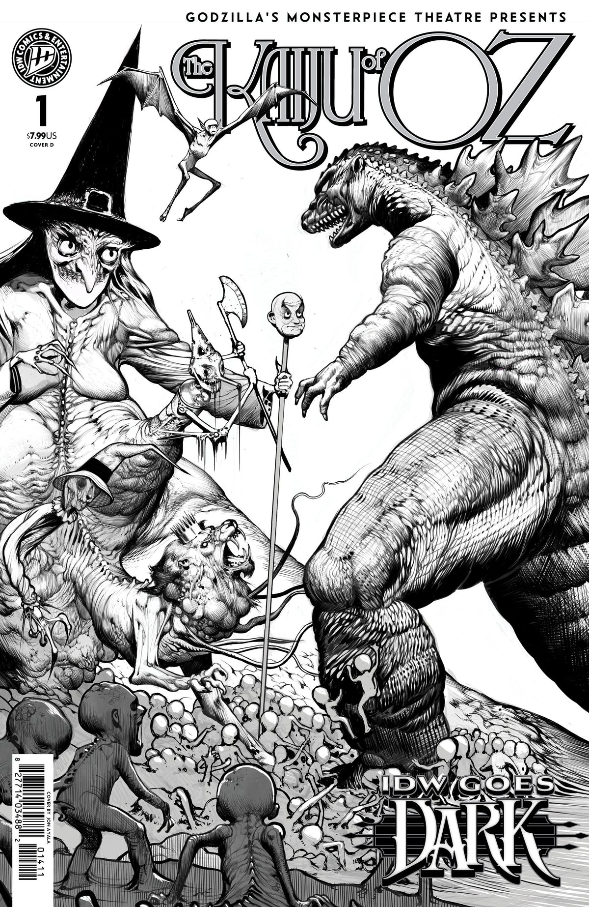 Godzillas Monsterpiece Theatre Presents: The Kaiju of Oz Variant D (Ayala Idw Goes Dark Variant)