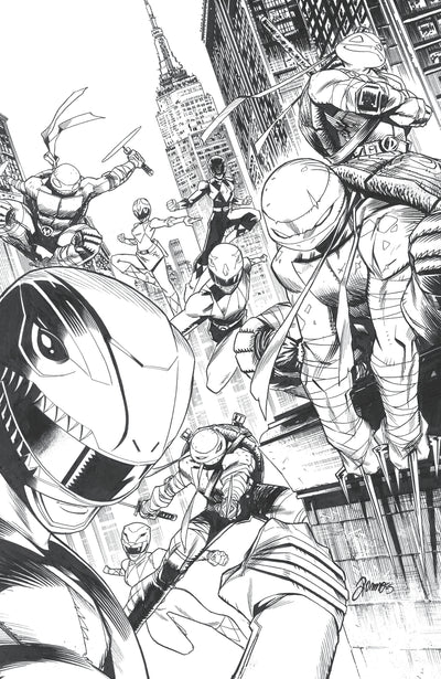 Mighty Morphin Power Rangers/Teenage Mutant Ninja Turtles III #5 E 1 in 10 Variant Edition (Full Art, Inks, Zonno)